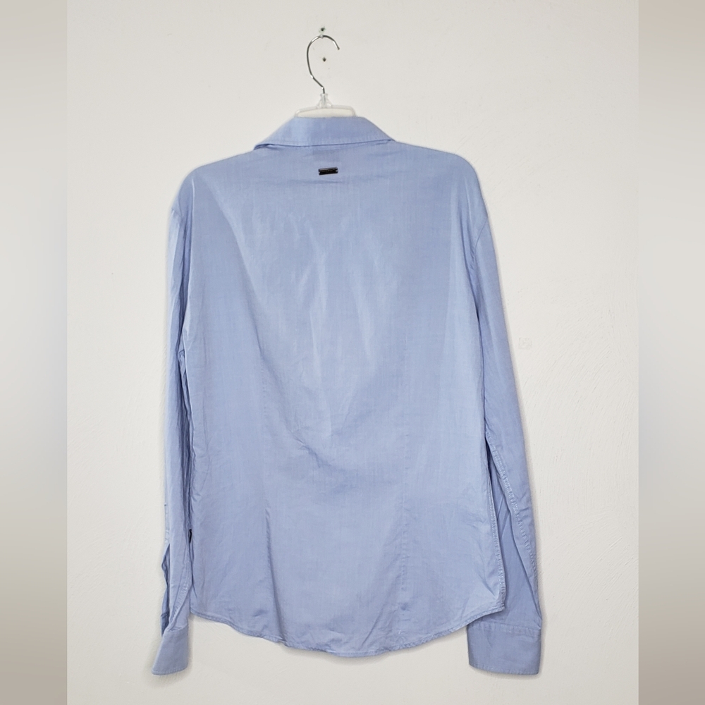 Just Cavalli Light Blue Embellishment Cotton Button Up Shirt Size XL - Picture 9 of 13